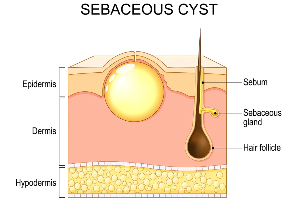 diagram of sebaceous cyst
